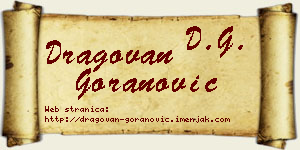 Dragovan Goranović vizit kartica